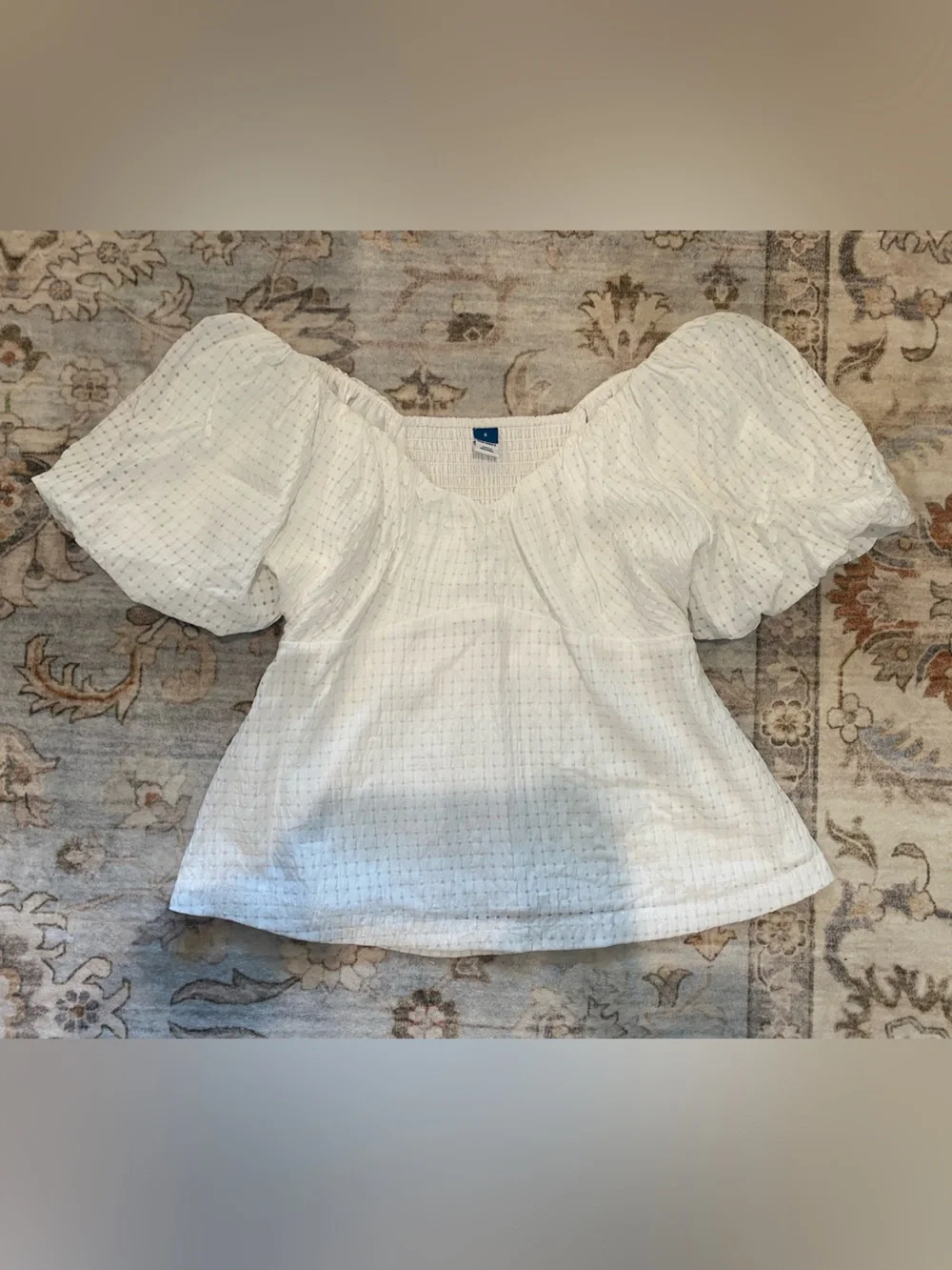 Old Navy Gingham Puff Sleeve Empire Waist Too